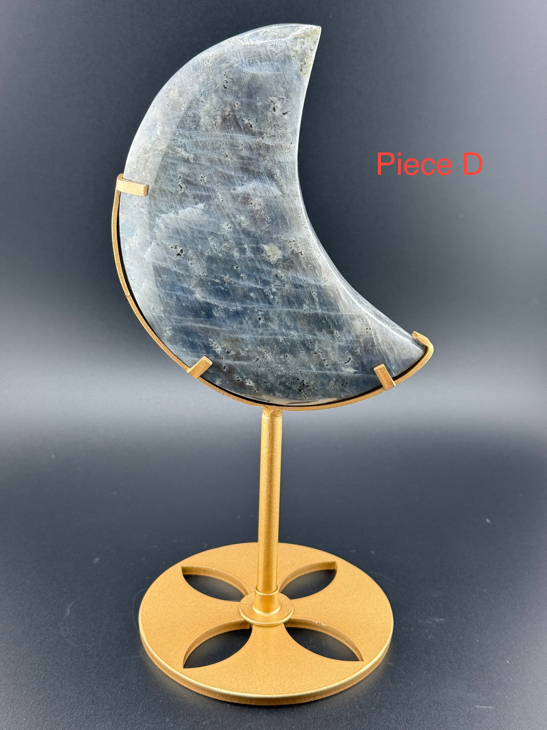 Labradorite Moon With Stand-Earth Fairy Holistics