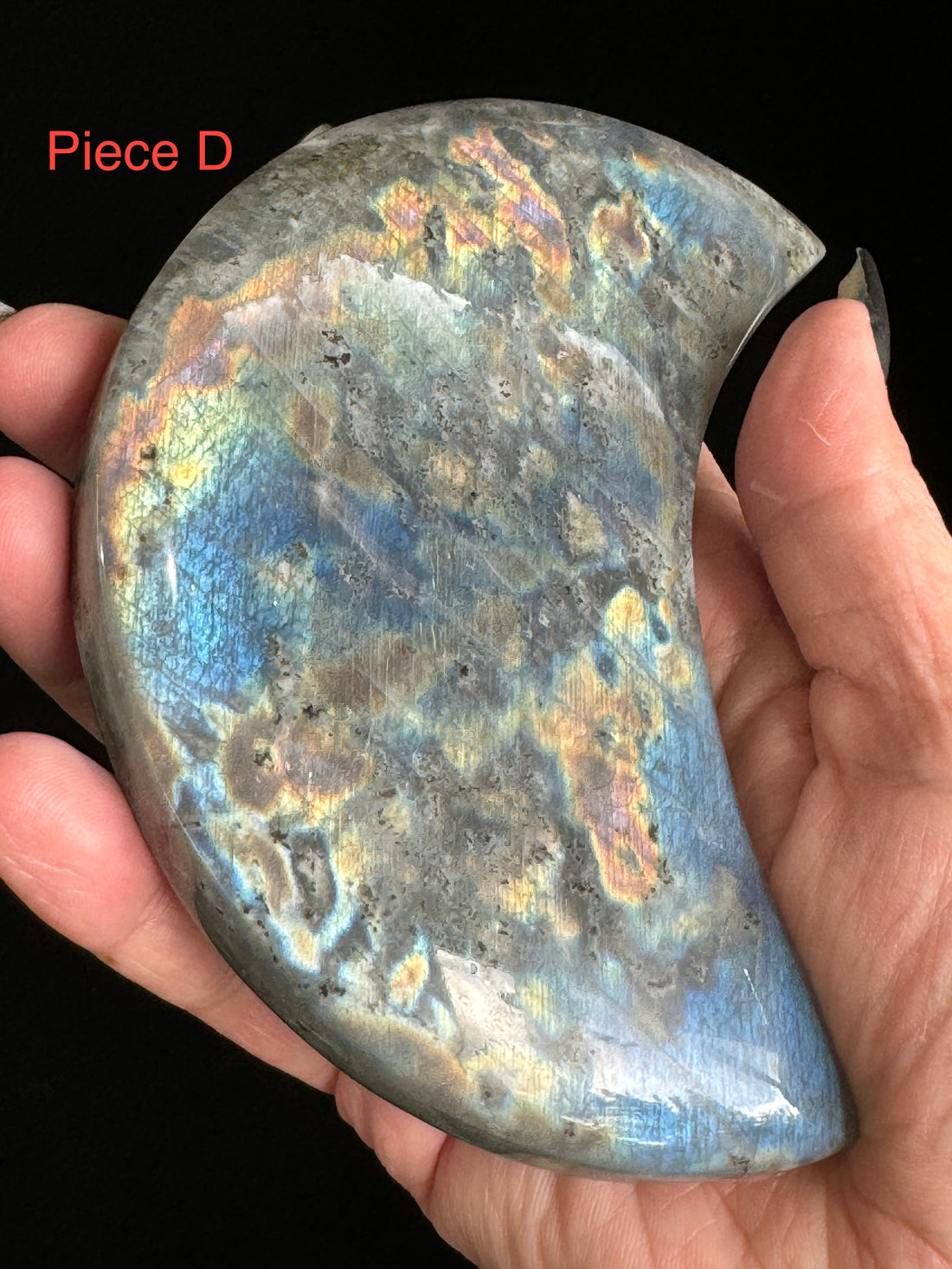 Labradorite Moon With Stand-Handmade Naturals Inc