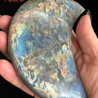 Labradorite Moon With Stand-Earth Fairy Holistics