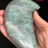 Labradorite Moon With Stand-Earth Fairy Holistics