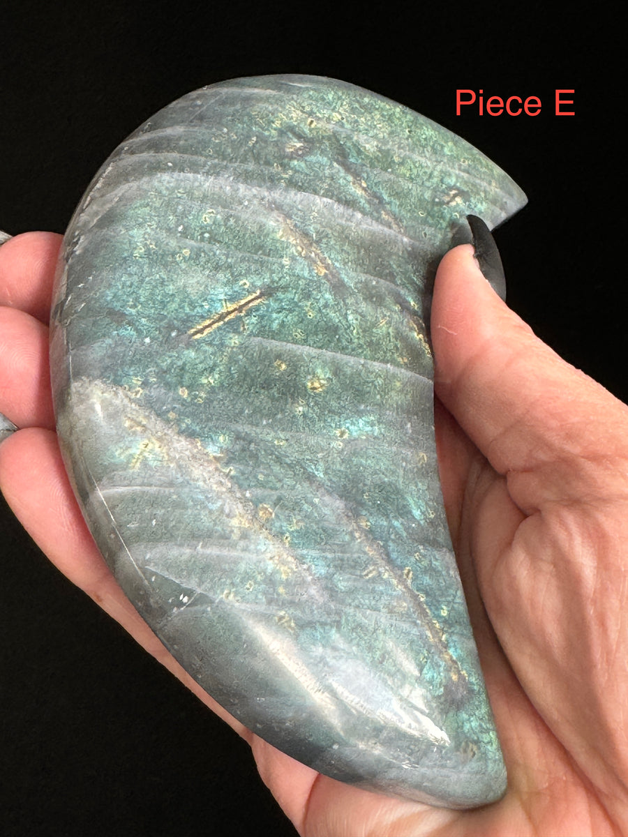 Labradorite Moon With Stand-Earth Fairy Holistics