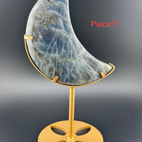 Labradorite Moon With Stand-Earth Fairy Holistics