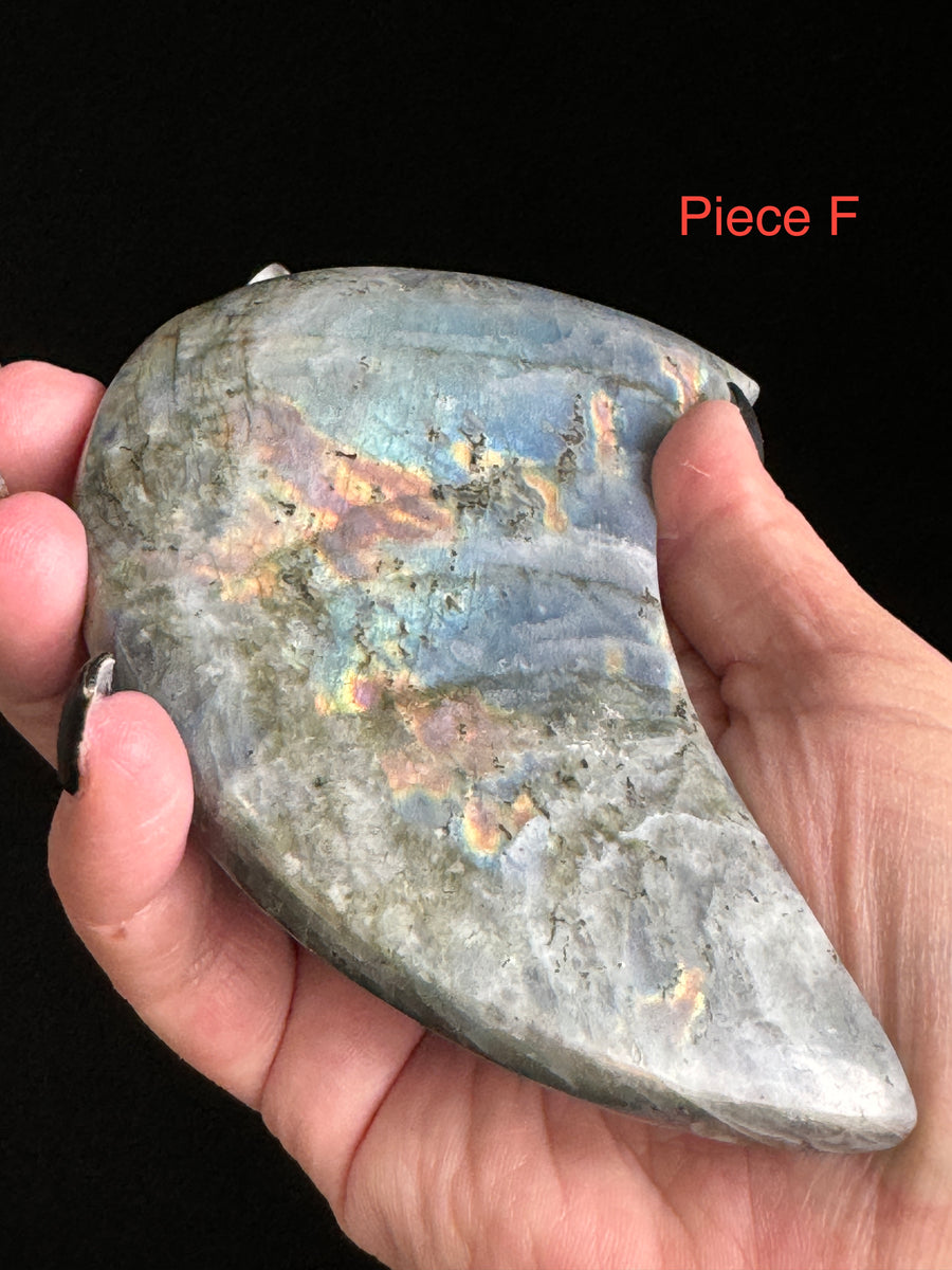 Labradorite Moon With Stand-Earth Fairy Holistics