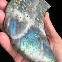 Labradorite Moon With Stand-Handmade Naturals Inc