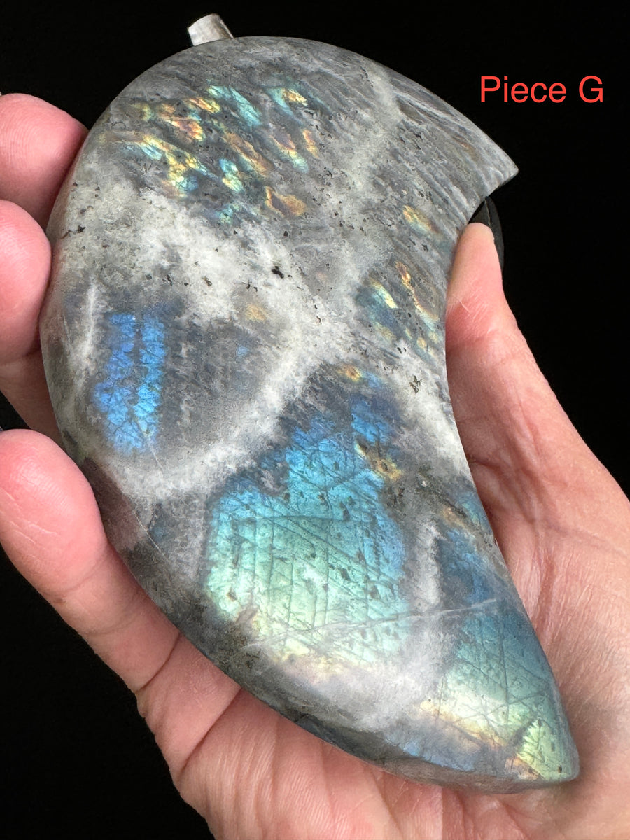 Labradorite Moon With Stand-Earth Fairy Holistics