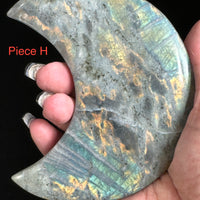 Labradorite Moon With Stand-Earth Fairy Holistics