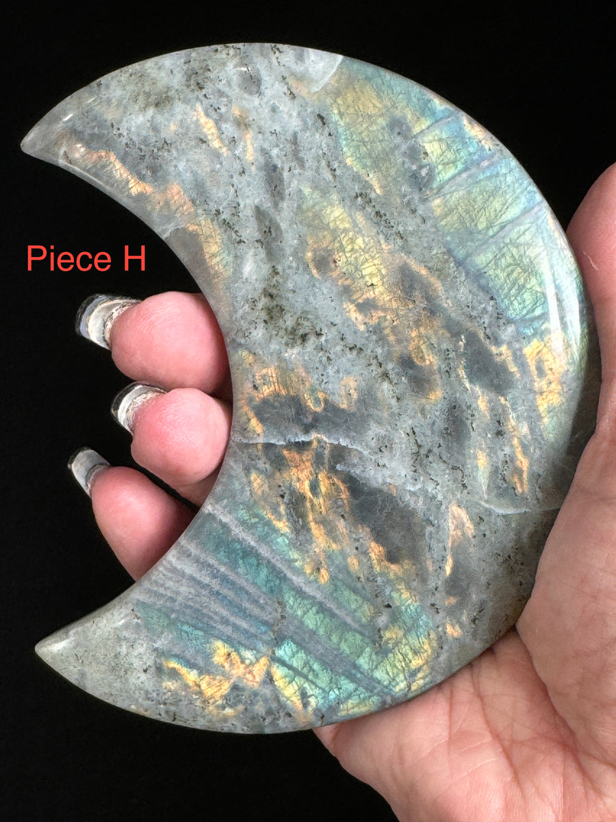 Labradorite Moon With Stand-Earth Fairy Holistics