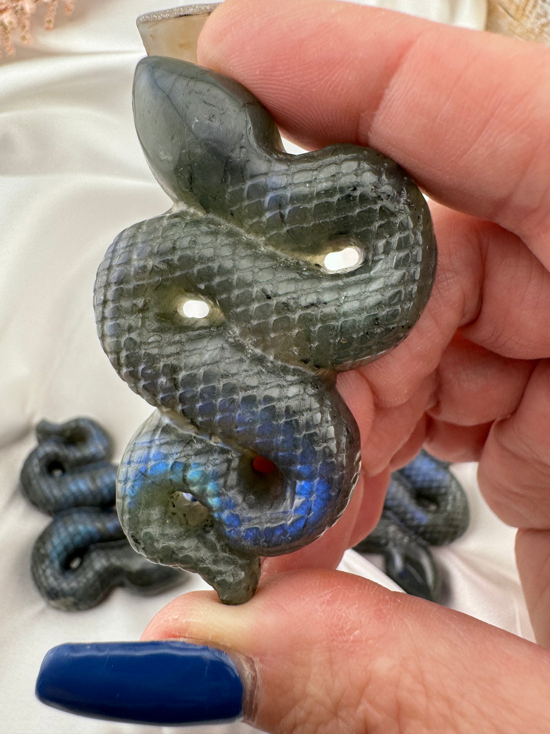 Labradorite Snake Carving-Handmade Naturals Inc