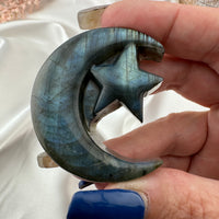 Labradorite Star and Moon Carving-Earth Fairy Holistics