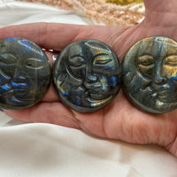 Labradorite Sun and Moon Carving-Earth Fairy Holistics