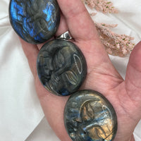 Labradorite Sun and Moon Carving-Handmade Naturals Inc