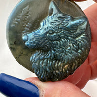 Labradorite Wolf Carving-Earth Fairy Holistics