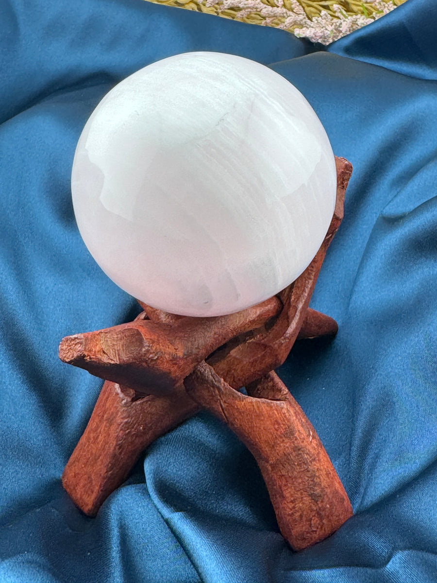 Mangano Calcite Sphere (UV Reactive)-Earth Fairy Holistics