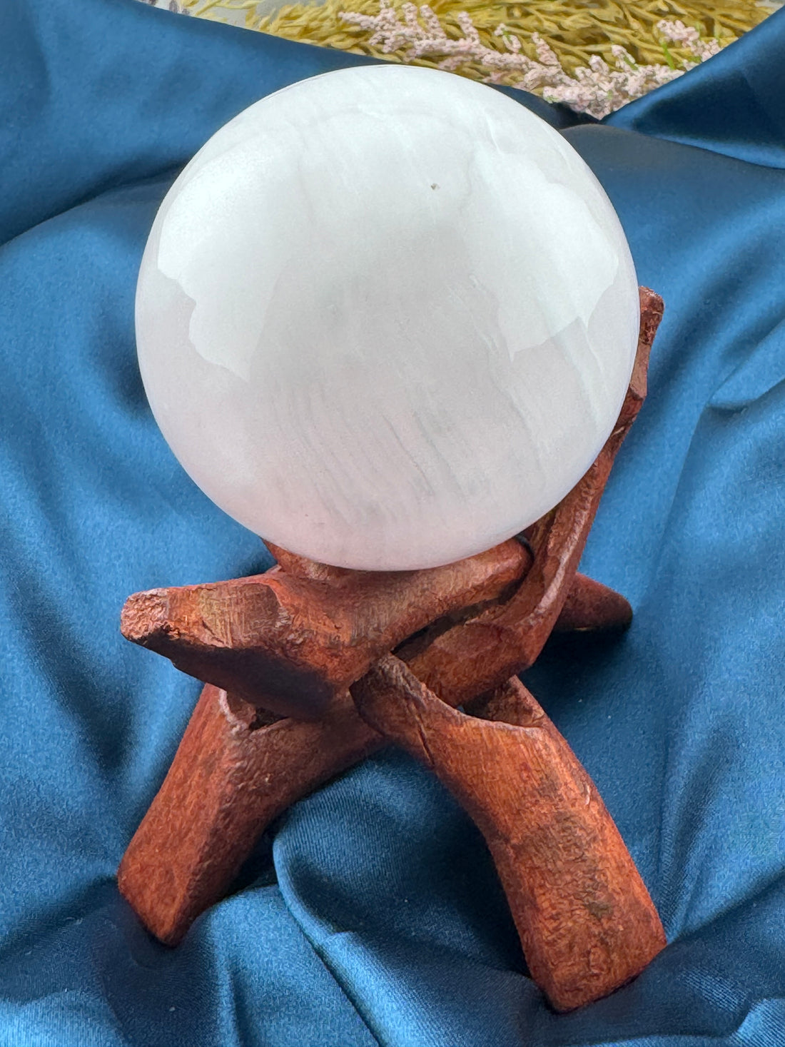 Mangano Calcite Sphere (UV Reactive)-Earth Fairy Holistics