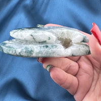 Moss Agate Double Heart Carving-Earth Fairy Holistics