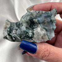 Moss Agate Dragon Head Carving-Handmade Naturals Inc