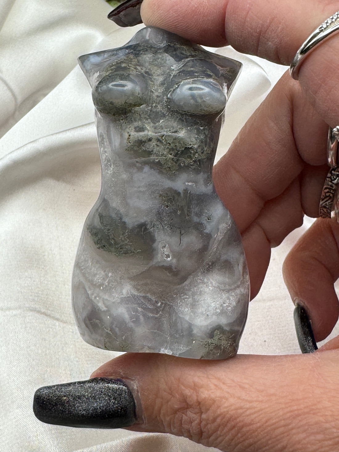 Moss Agate Goddess Body Carving-Earth Fairy Holistics