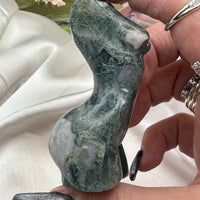 Moss Agate Goddess Body Carving-Earth Fairy Holistics