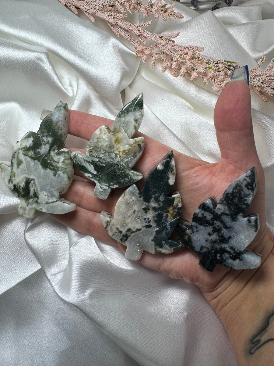 Moss Agate Maple Leaf-Earth Fairy Holistics