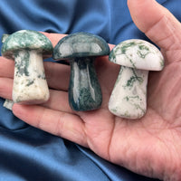 Moss Agate Mushroom Carving-Handmade Naturals Inc