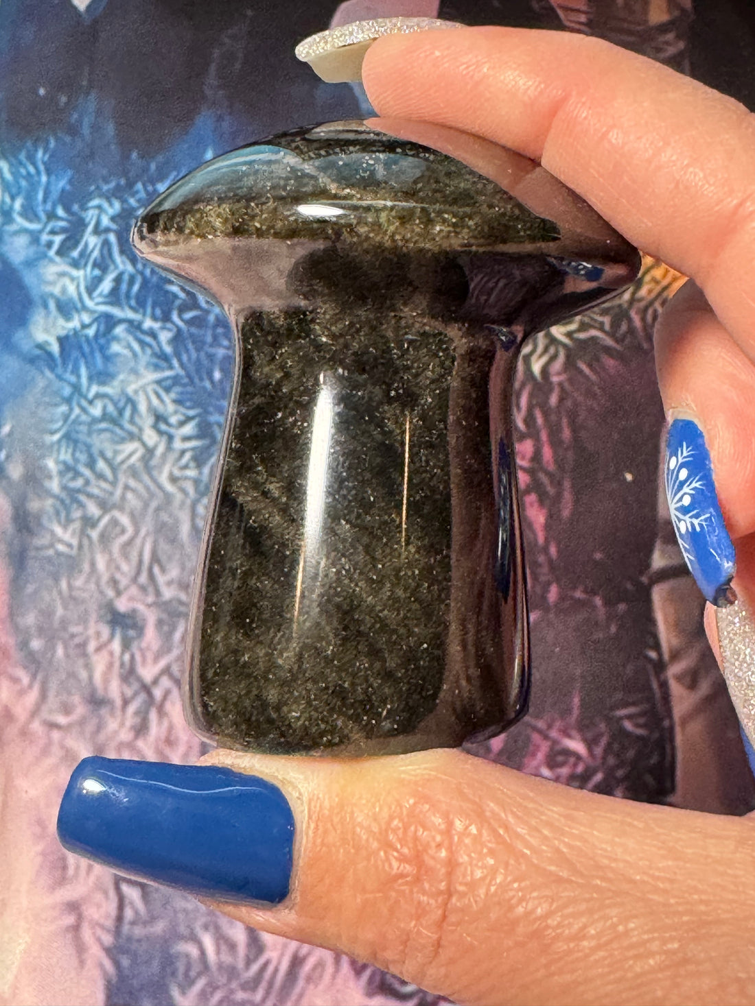 Obsidian Sheen Chunky Mushroom-Earth Fairy Holistics