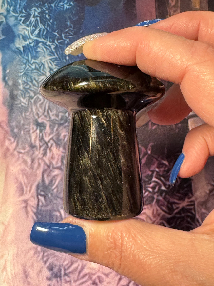 Obsidian Sheen Chunky Mushroom-Earth Fairy Holistics