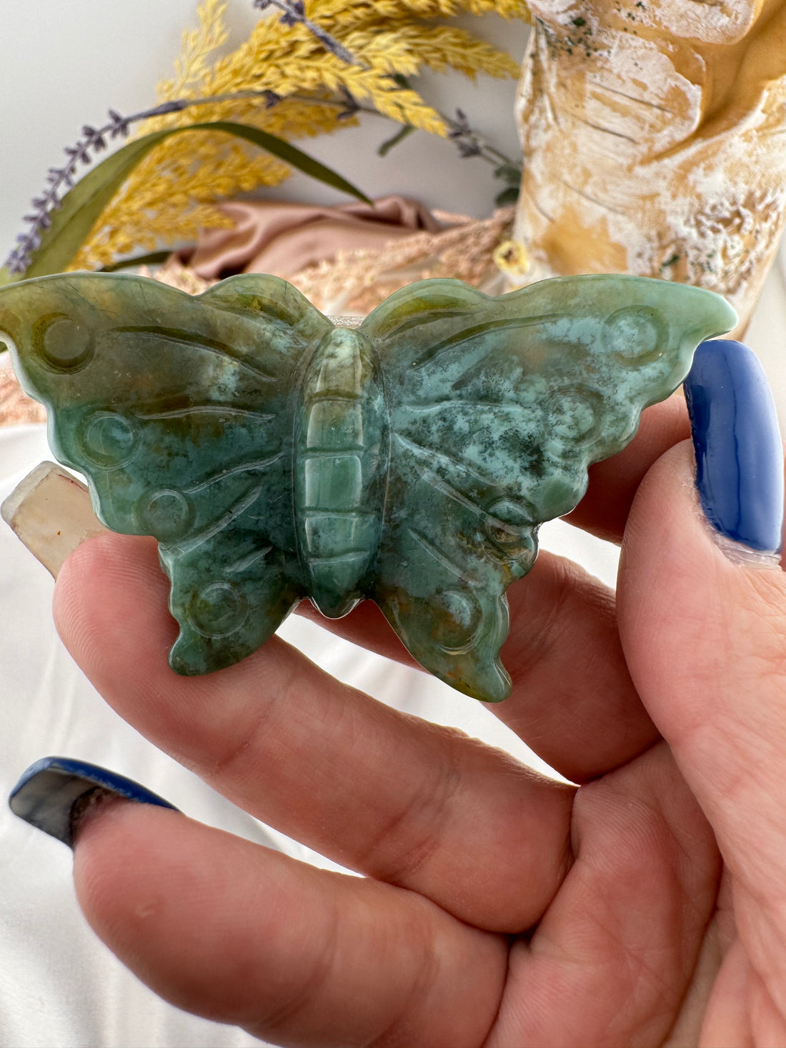 Ocean Jasper Butterfly Carving-Earth Fairy Holistics