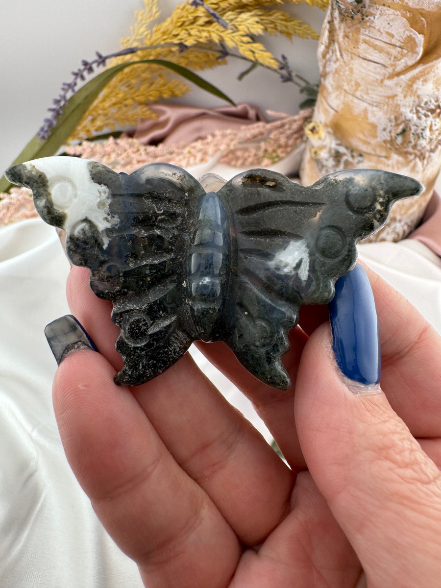 Ocean Jasper Butterfly Carving-Earth Fairy Holistics