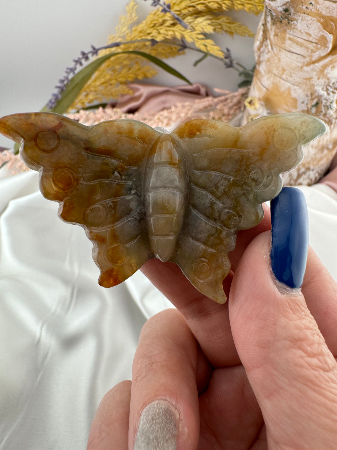 Ocean Jasper Butterfly Carving-Earth Fairy Holistics