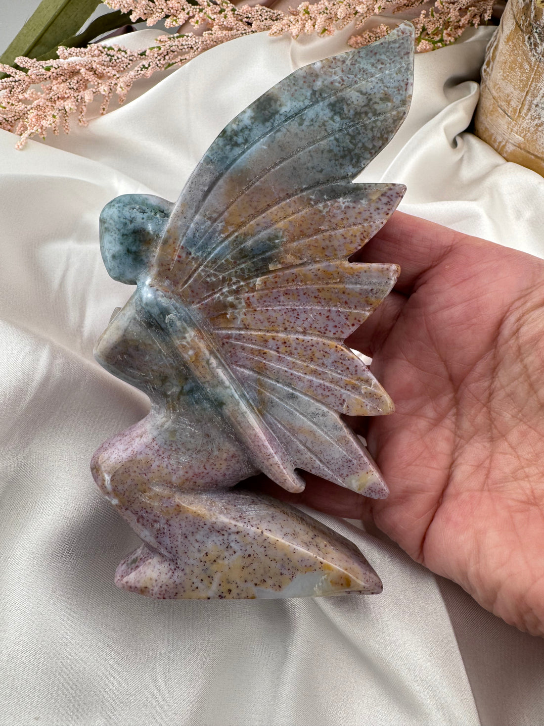 Ocean Jasper Butterfly Fairy Carving-Earth Fairy Holistics