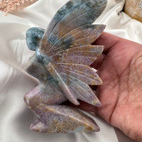 Ocean Jasper Butterfly Fairy Carving-Handmade Naturals Inc