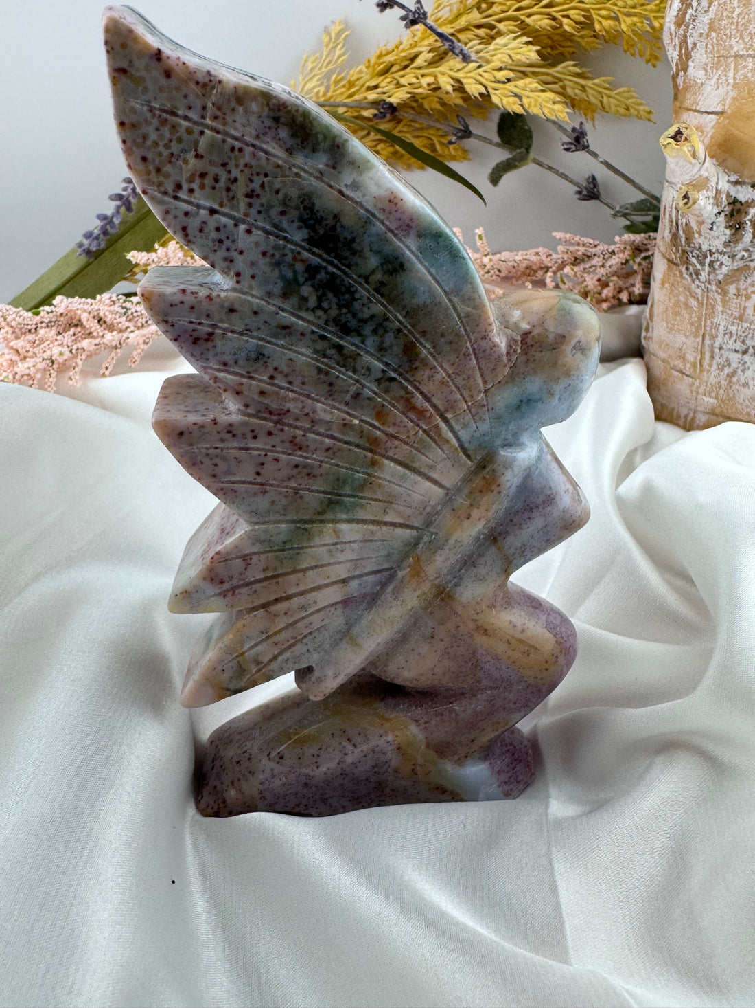 Ocean Jasper Butterfly Fairy Carving-Earth Fairy Holistics