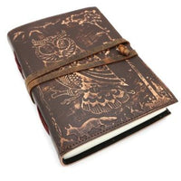 Owl Embossed Blank Leather Journal-Earth Fairy Holistics