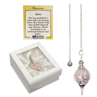 Pendulum - Glass Sephoroton Rose Quartz & Emerald Chips-Earth Fairy Holistics