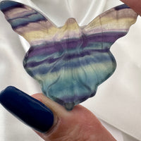 Rainbow Fluorite Butterfly Fairy Carving-Handmade Naturals Inc