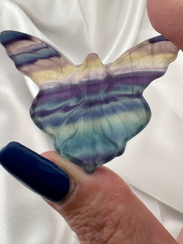 Rainbow Fluorite Butterfly Fairy Carving-Handmade Naturals Inc