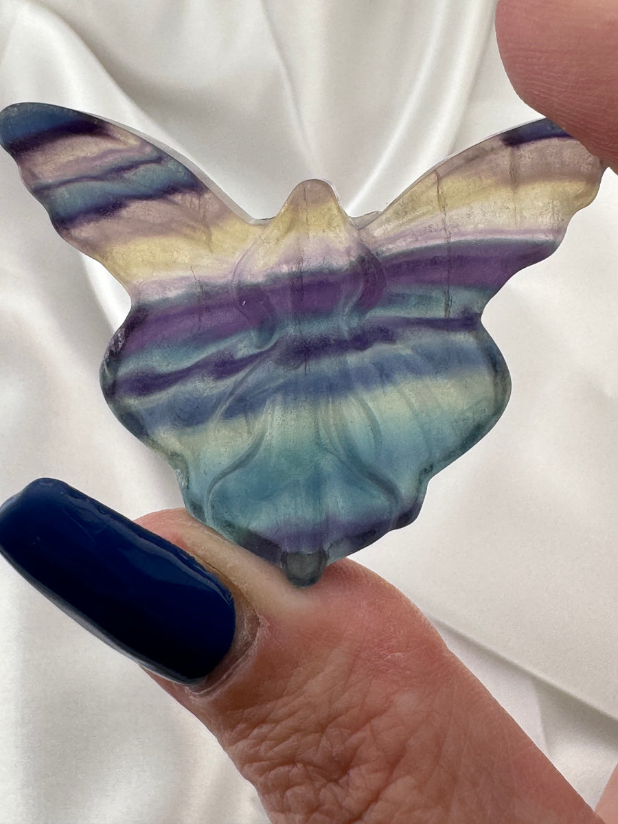 Rainbow Fluorite Butterfly Fairy Carving-Earth Fairy Holistics