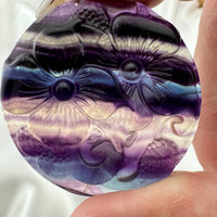 Rainbow Fluorite Flower Carving-Handmade Naturals Inc