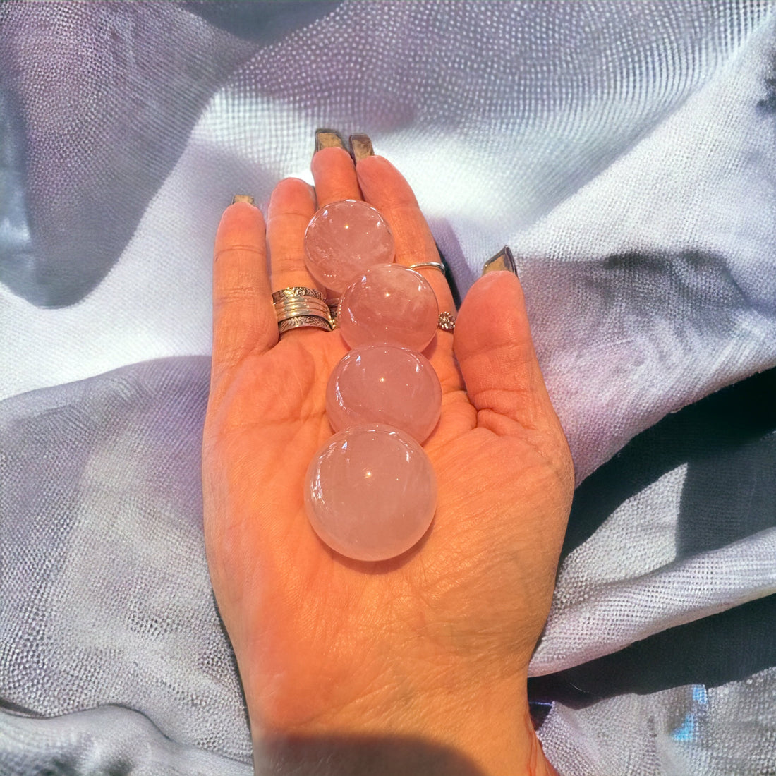 Star Rose Quartz Sphere (Small)-Earth Fairy Holistics