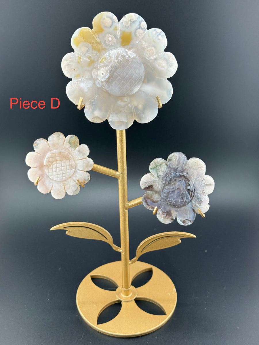 Sunflowers on Stand (Various Stones)-Handmade Naturals Inc