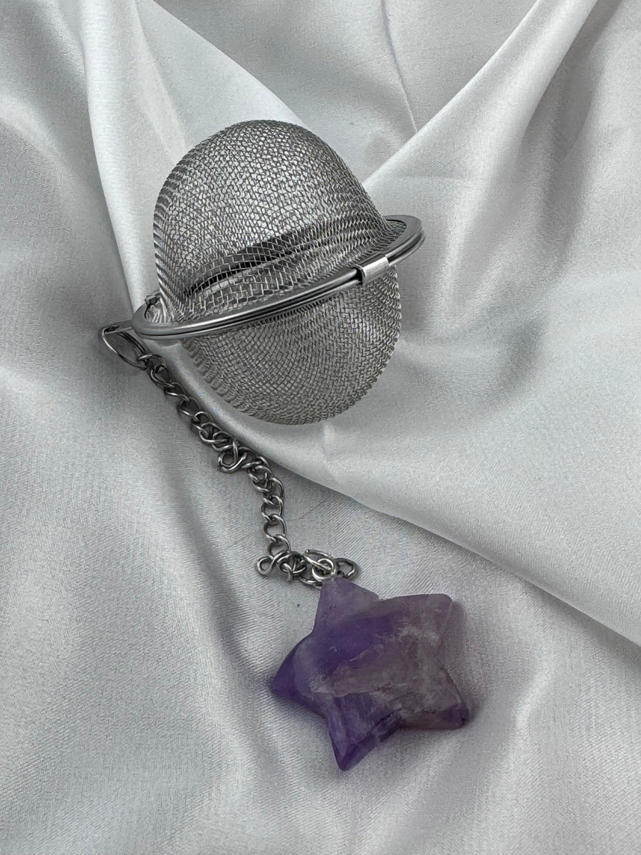 Mesh Tea Strainer Ball With Crystal Weight-Handmade Naturals Inc