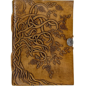 Tree of Life Leather Journal-Earth Fairy Holistics