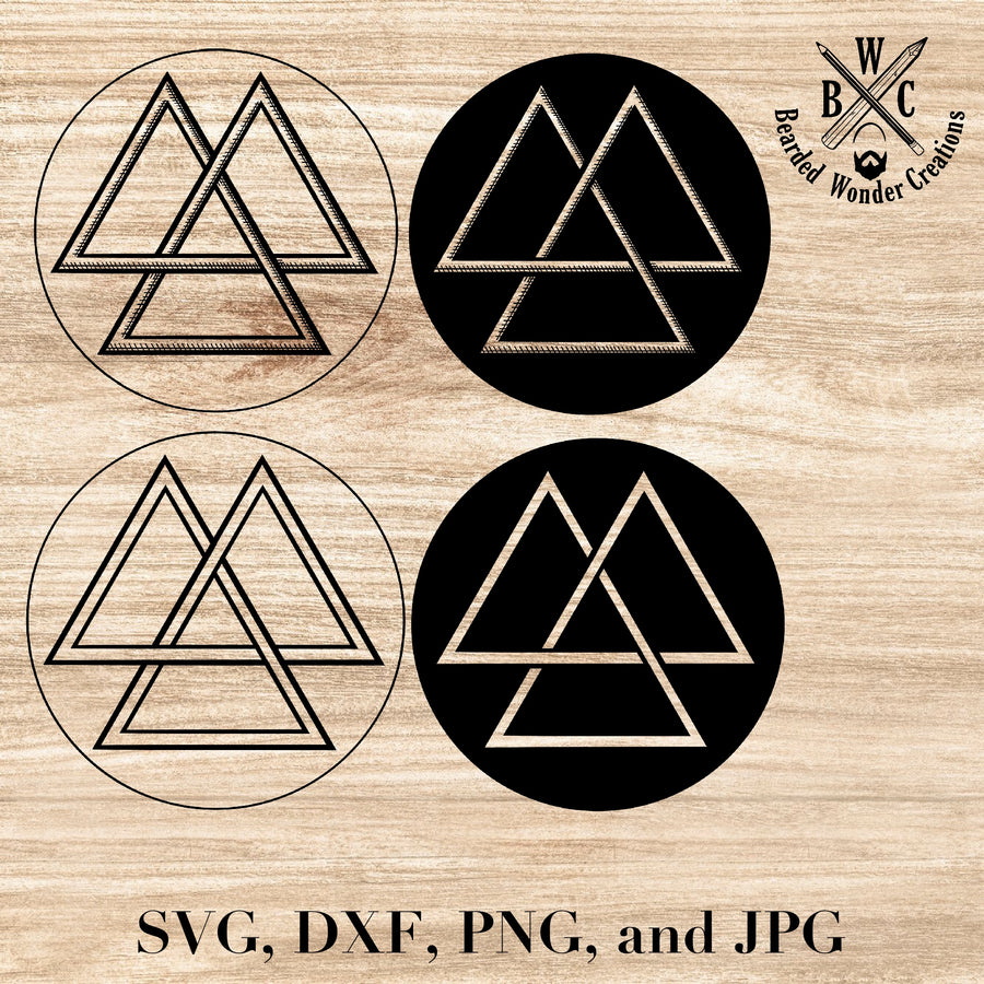 Valknut Digital File SVG, DXF, PNG, JPG-Earth Fairy Holistics