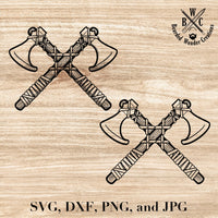 Viking Axes Digital File SVG, DXF, PNG, JPG-Earth Fairy Holistics