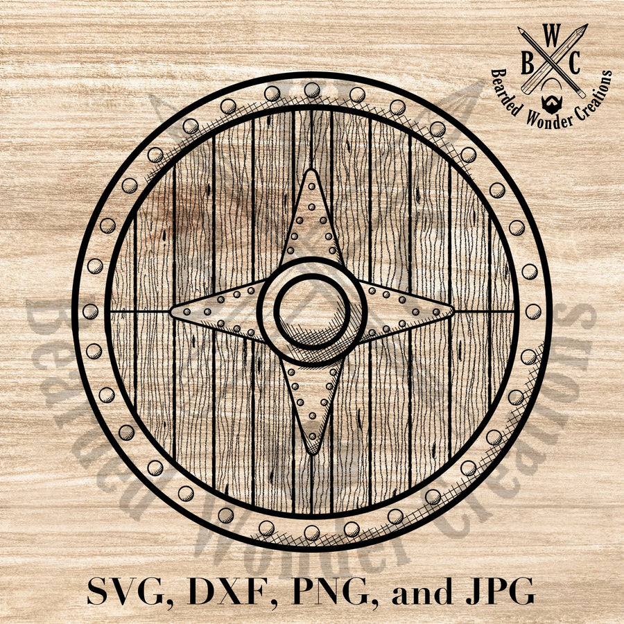 Viking Shield Digital File SVG, DXF, PNG, JPG-Earth Fairy Holistics