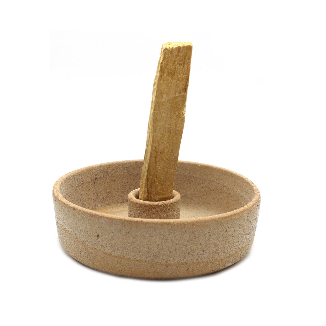 Textured Ceramic Palo Santo Burner (4 in.) - Beige-Earth Fairy Holistics