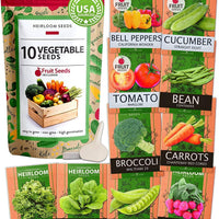 10 Heirloom Vegetable Seeds Variety Pack - Non GMO, Heirloom-Earth Fairy Holistics