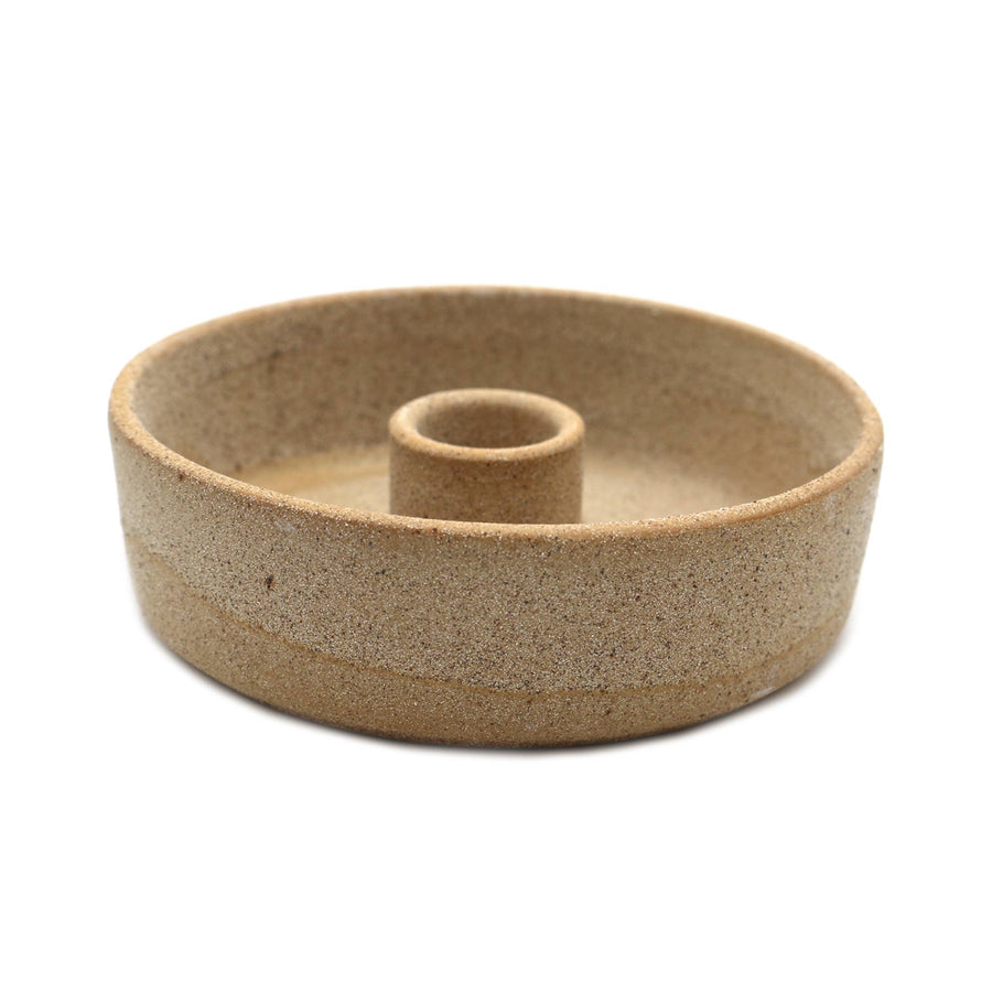 Textured Ceramic Palo Santo Burner (4 in.) - Beige-Earth Fairy Holistics