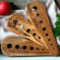 Herb Stripping Tool in Elegant Olive Wood-Earth Fairy Holistics