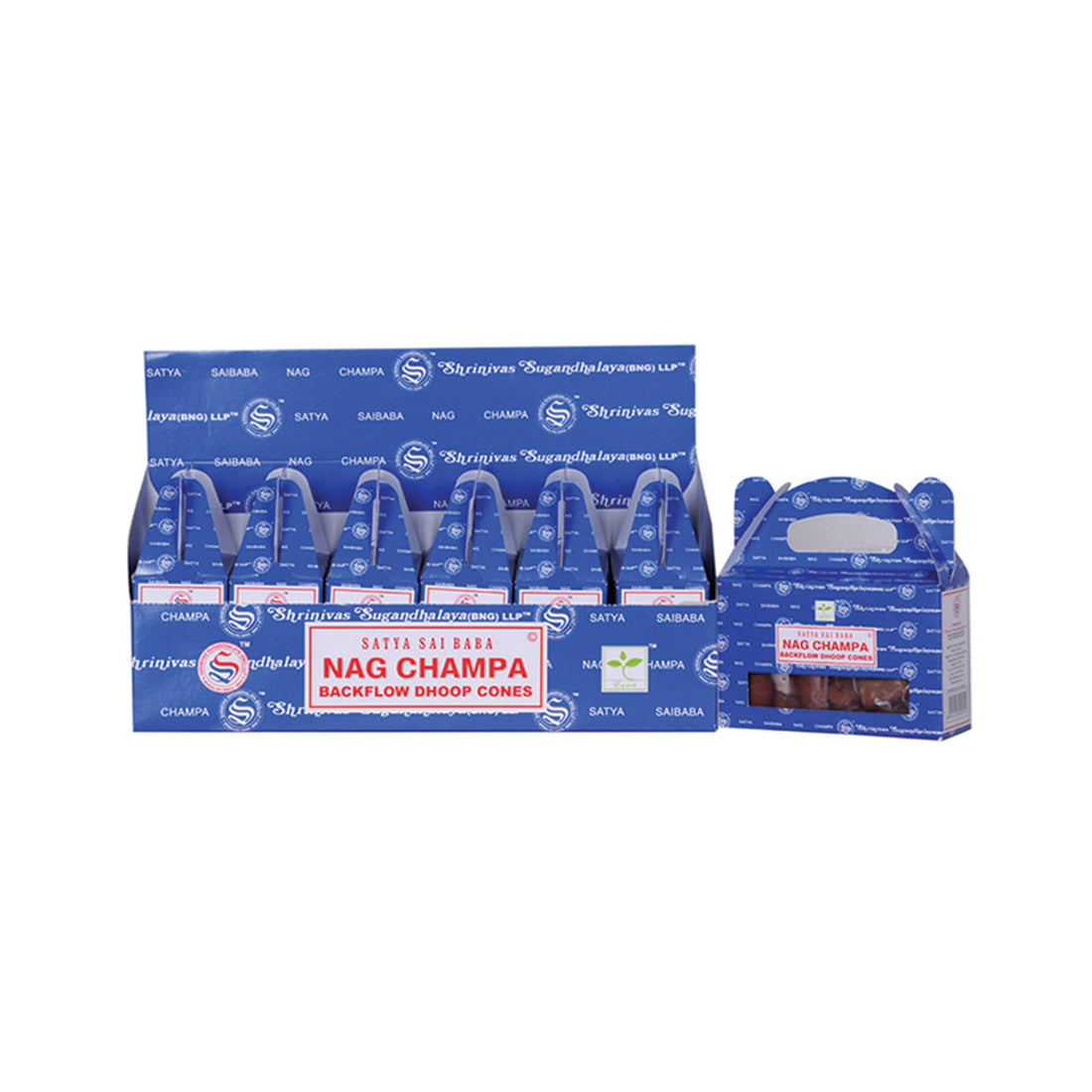 Satya - Nag Champa Backflow Cones (6)-Earth Fairy Holistics